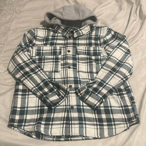 Plaid Hoodie Sherpa shirt